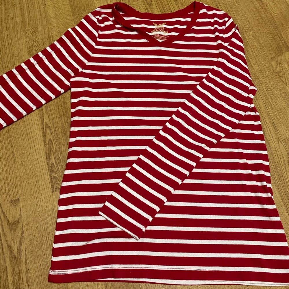 Red and white striped long sleeve!